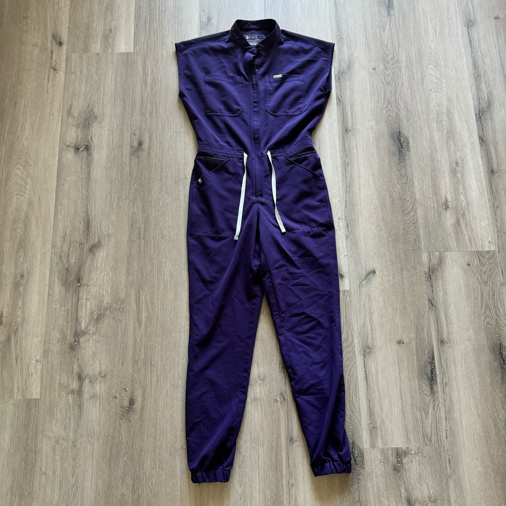 Purple Jam Figs Rafaela Cargo Scrub Jumpsuit